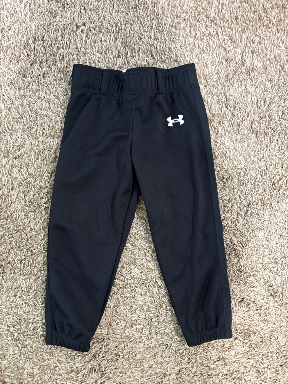 Under Armour Kids Black baseball pants with White Logo Accent